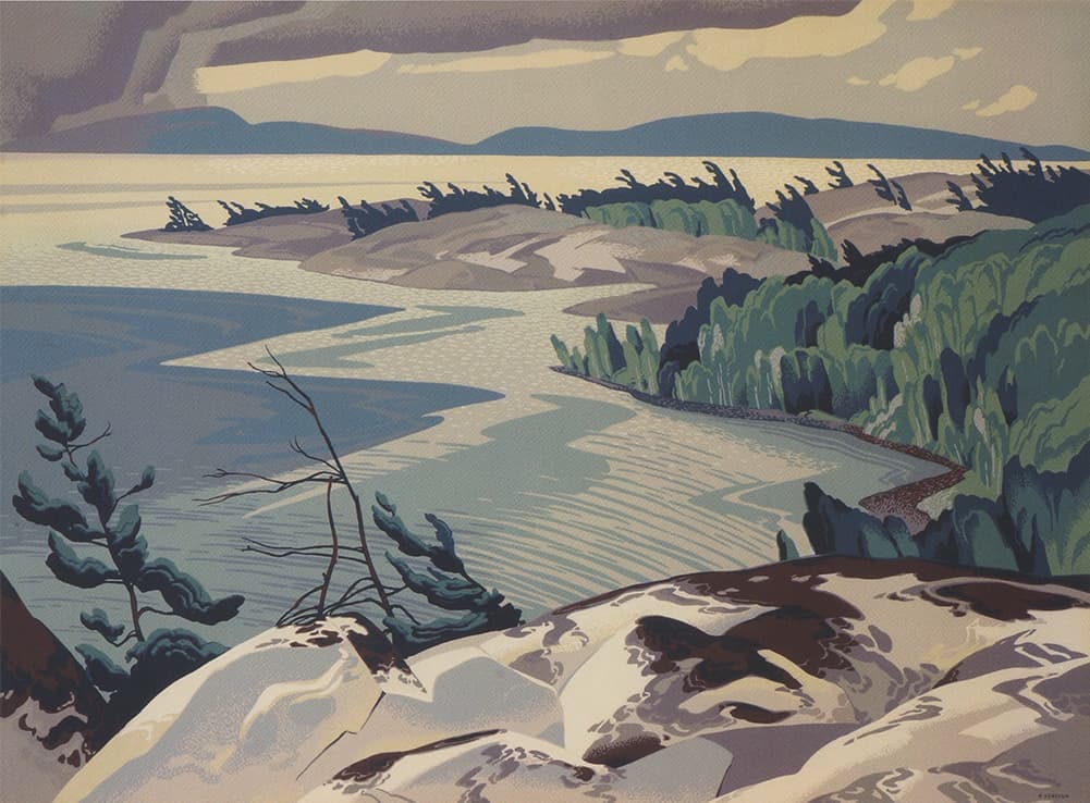 Fisherman’s Point (1947–1953) — Sampson-Matthews oil silkscreen by aj casson