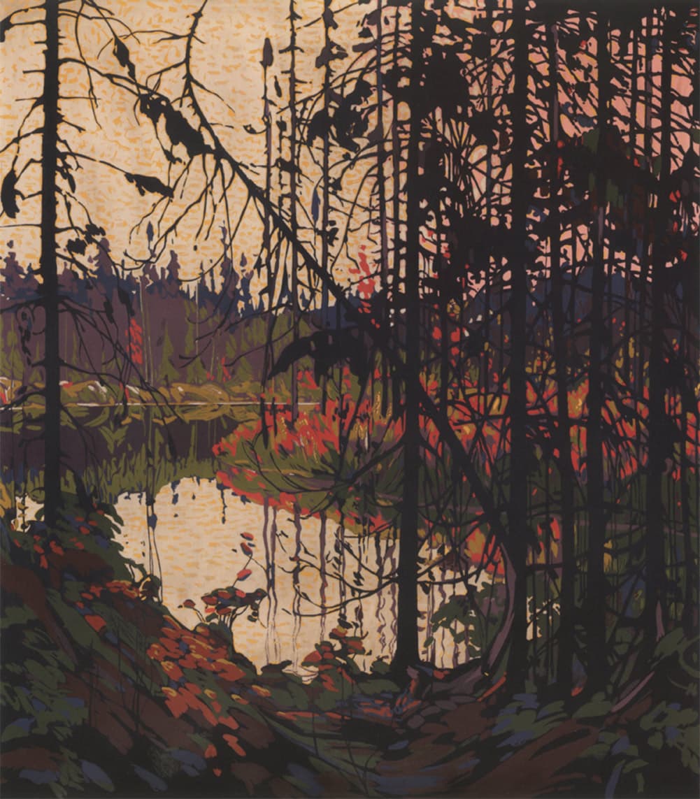 Northern River (1943) — Sampson-Matthews oil silkscreen by tom thomson