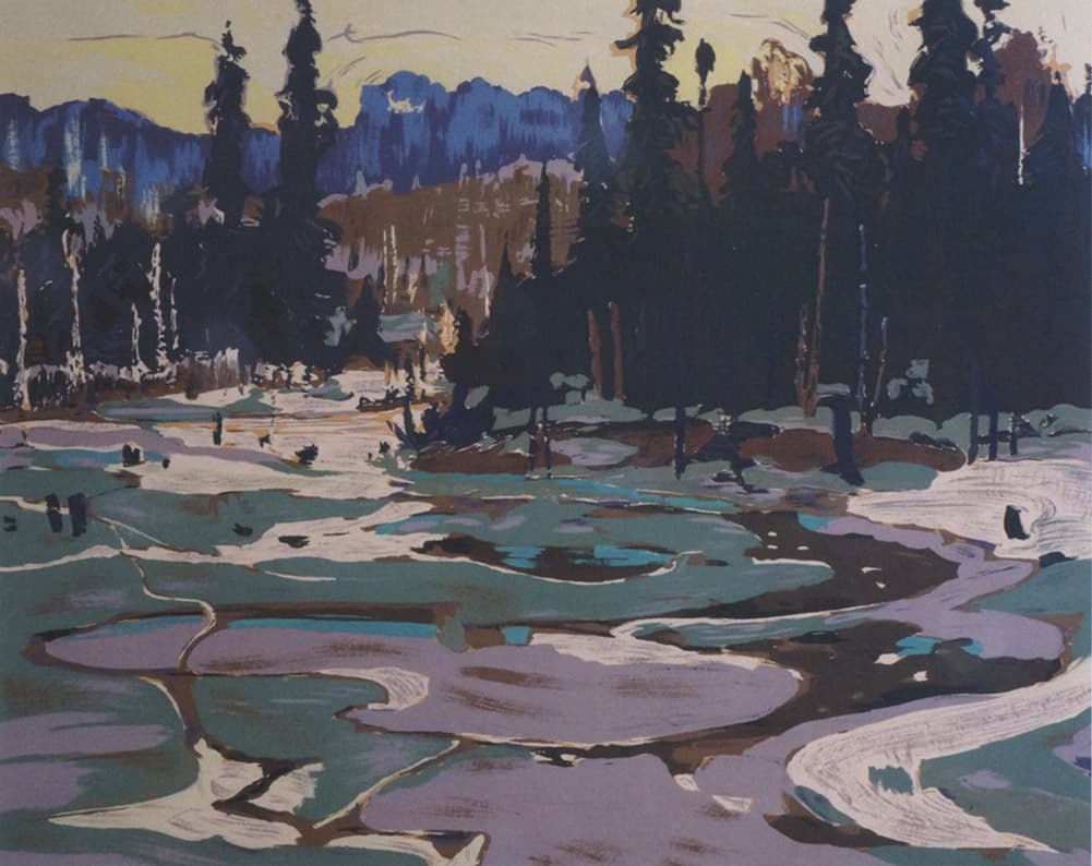Portage, Ragged Lake (1947–1953) — Sampson-Matthews oil silkscreen by tom thomson