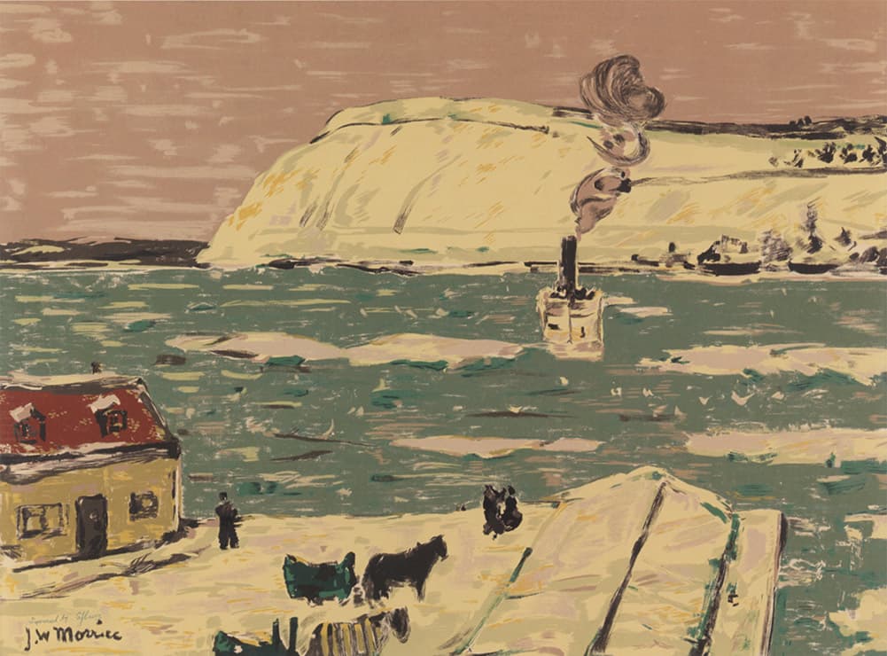 The Ferry, Quebec (1943) — Sampson-Matthews oil silkscreen by jw morrice