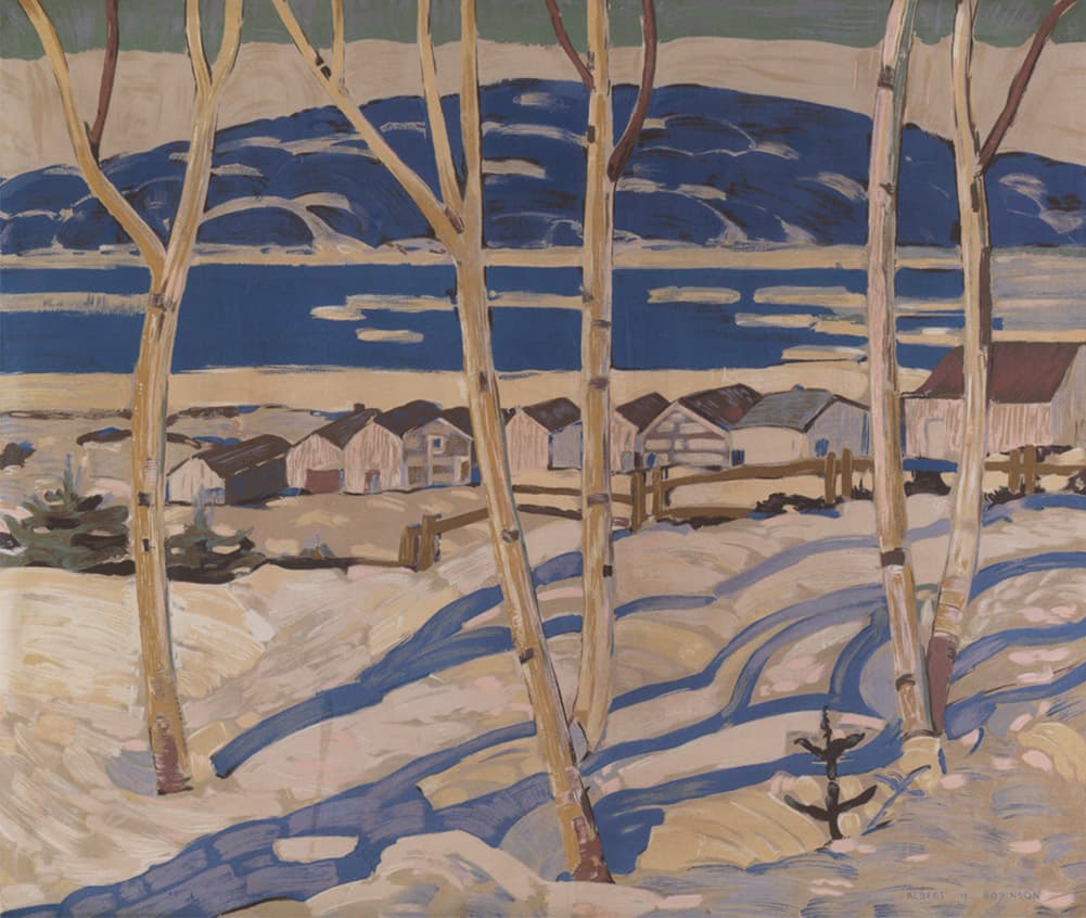 Village on the Gulf (1947) — Sampson-Matthews oil silkscreen by albert henry robinson