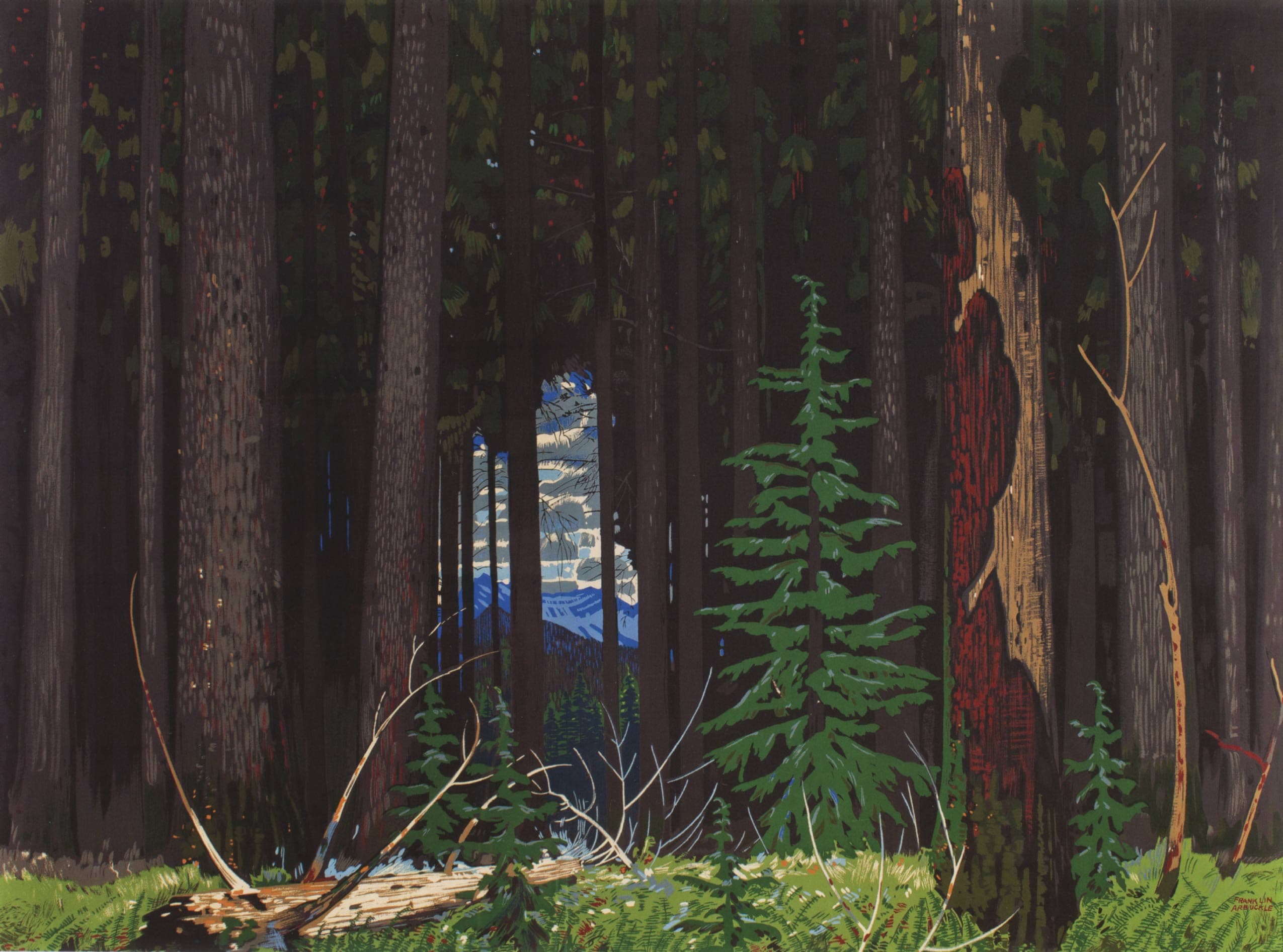 Western Hemlock (1950) — Sampson-Matthews oil silkscreen by franklin arbuckle